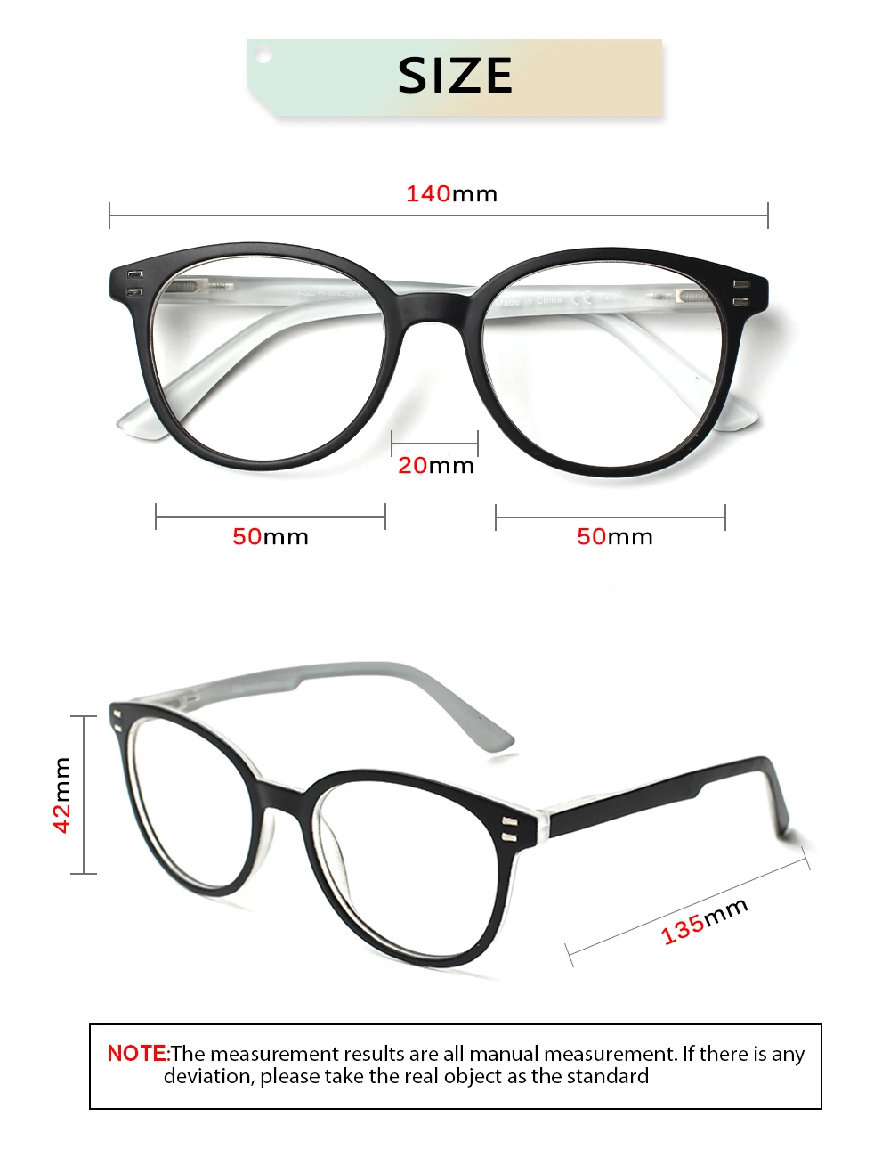 Henotin Prescription Reading Glasses Men Women High Quality Durable Spring Hinge Eyewear Retro Round Frame 0~600