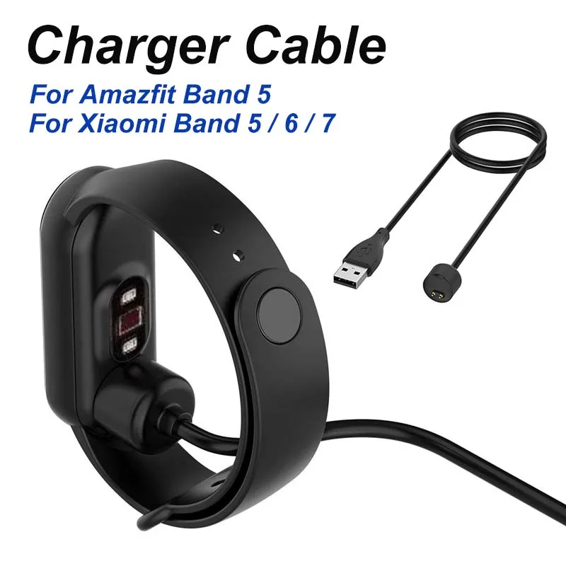 Cavo Di Ricarica Magnetico USB Per Xiaomi Mi Band 5/6/7 E Amazfit Band 5 – Nero, Lunghezza 1m - 2
