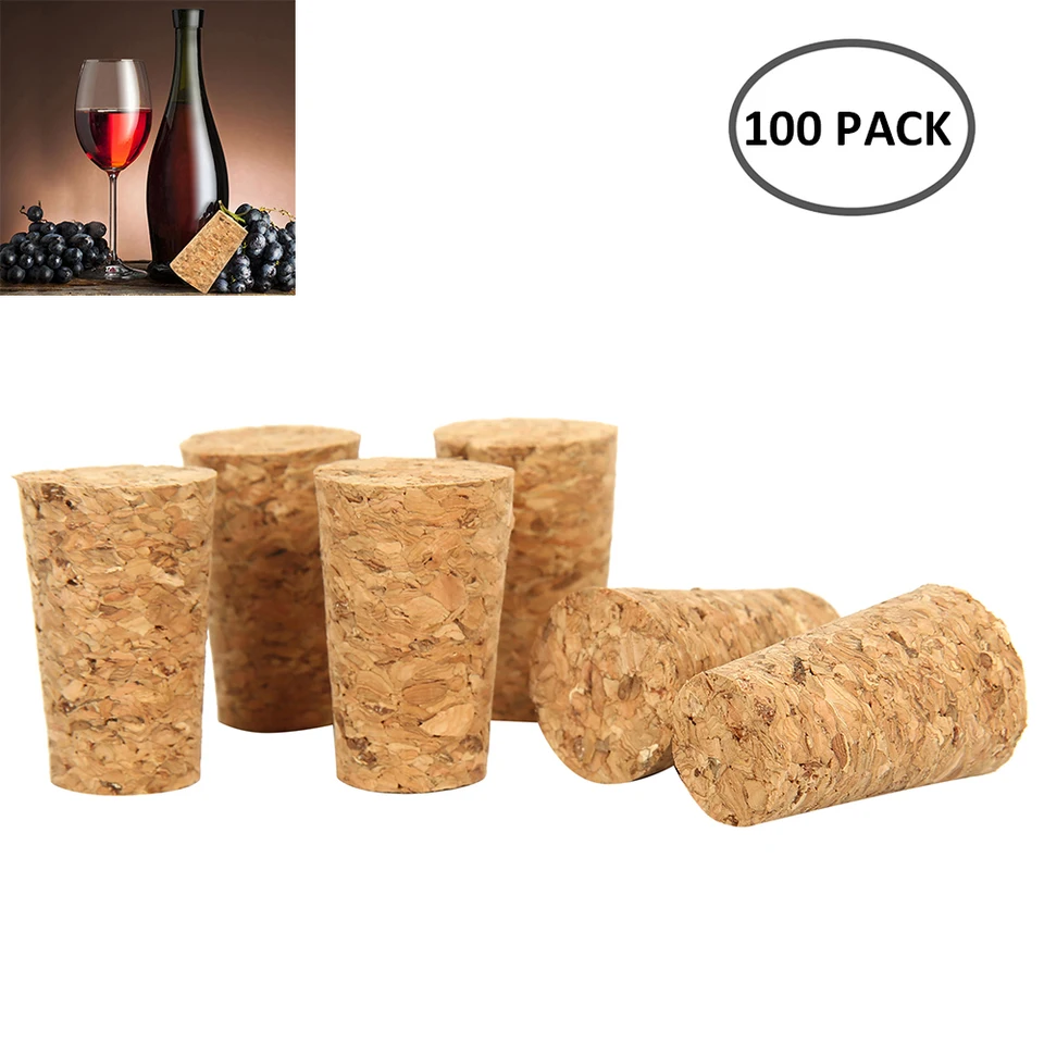 Tappi Bottiglia Vino Tappi Conici In Sughero Naturale Per Bottiglie - Set Da 22 Pezzi In 4 Misure Diverse, Per Vino, Liquori, Fai Da Te Tappi Sughero Naturale