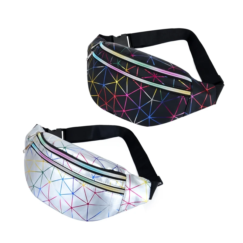 Waterproof Men Women Running Shiny Waist Bag Fitness Workout Zipper Bag Adjustable Strap Waist Sport Fanny Pack Chest Pouch