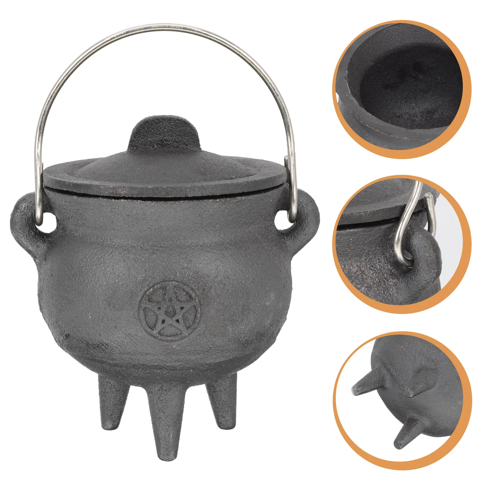 

Witch's Cauldron Holder Religion Ornament Pot Adornment Tabletop Candy Iron Handicraft Party Tricky Miss