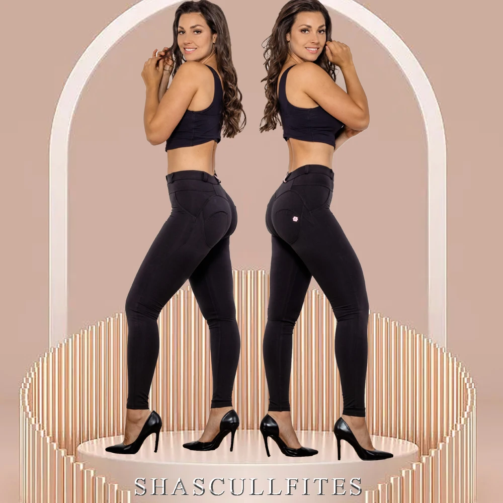 leggings-push-up-couleur-unie-noir-confortable-respiration-libre-fitness-extensibles-taille-moyenne