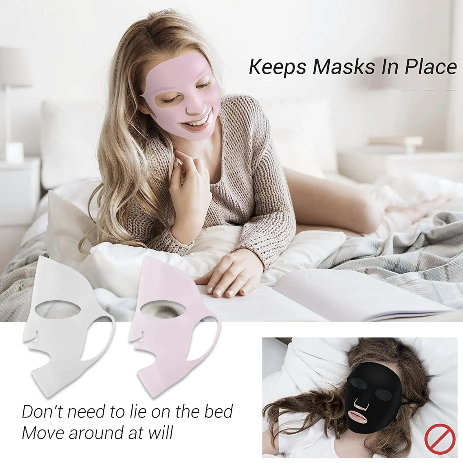 1 Pz Silicone Maschera Per Il Viso Copertura Riutilizzabile Idratante Antirughe Forma Sollevamento Fisso V Cura Dell'Orecchio Rassodante Maschera Per 
