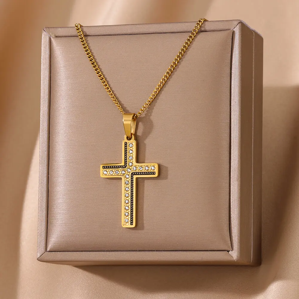 Colgante Cruz Plata 925 MATERIA - 34x17mm, Para Hombre Y Mujer, Con Caja Regalo Colgante Plata Ley
