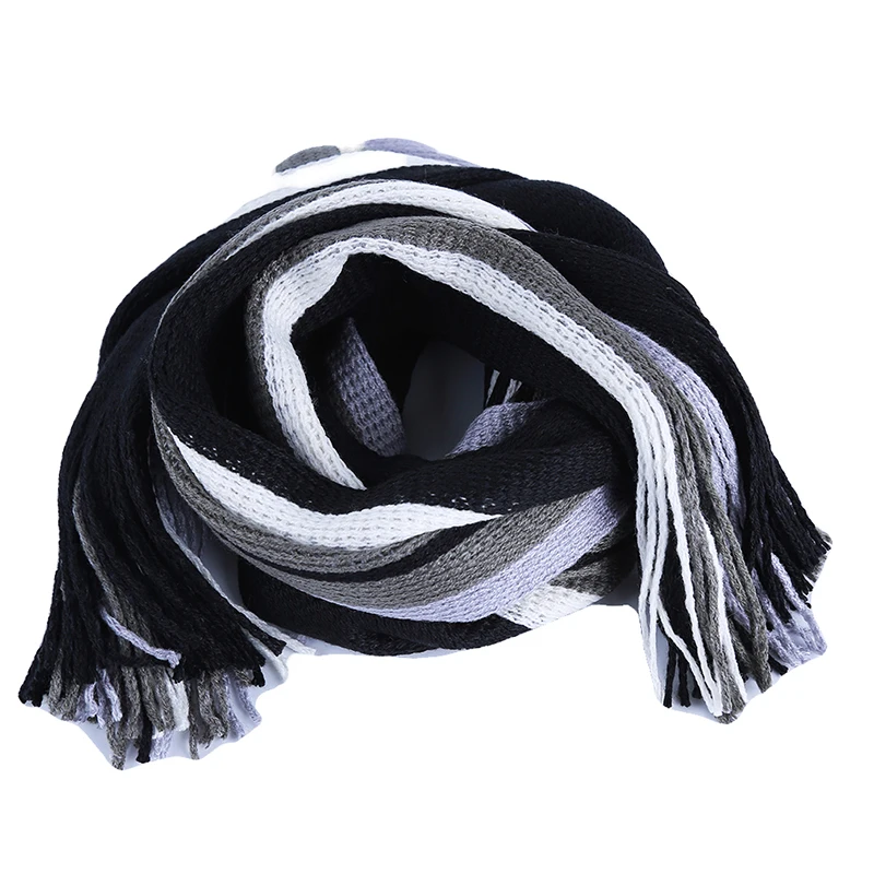 Fashion Ski Climbing Cycling Men's Scarf Winter Classic Cashmere Warm Soft Fringe Striped Scarf Tassel Shawl Wrap Neckwarmer 5