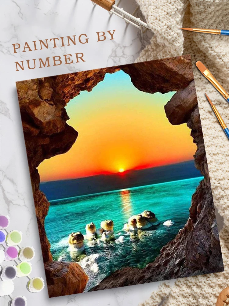 Under the Cave - Paint by Numbers Kit for Adults DIY Oil Painting Kit on  Canvas