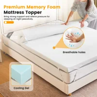 JHK 3 Inch with Fabric Cover Gel Memory Foam Mattress Topper Full Size Cooling Mattress Soft and Breathable Bed Topper 5