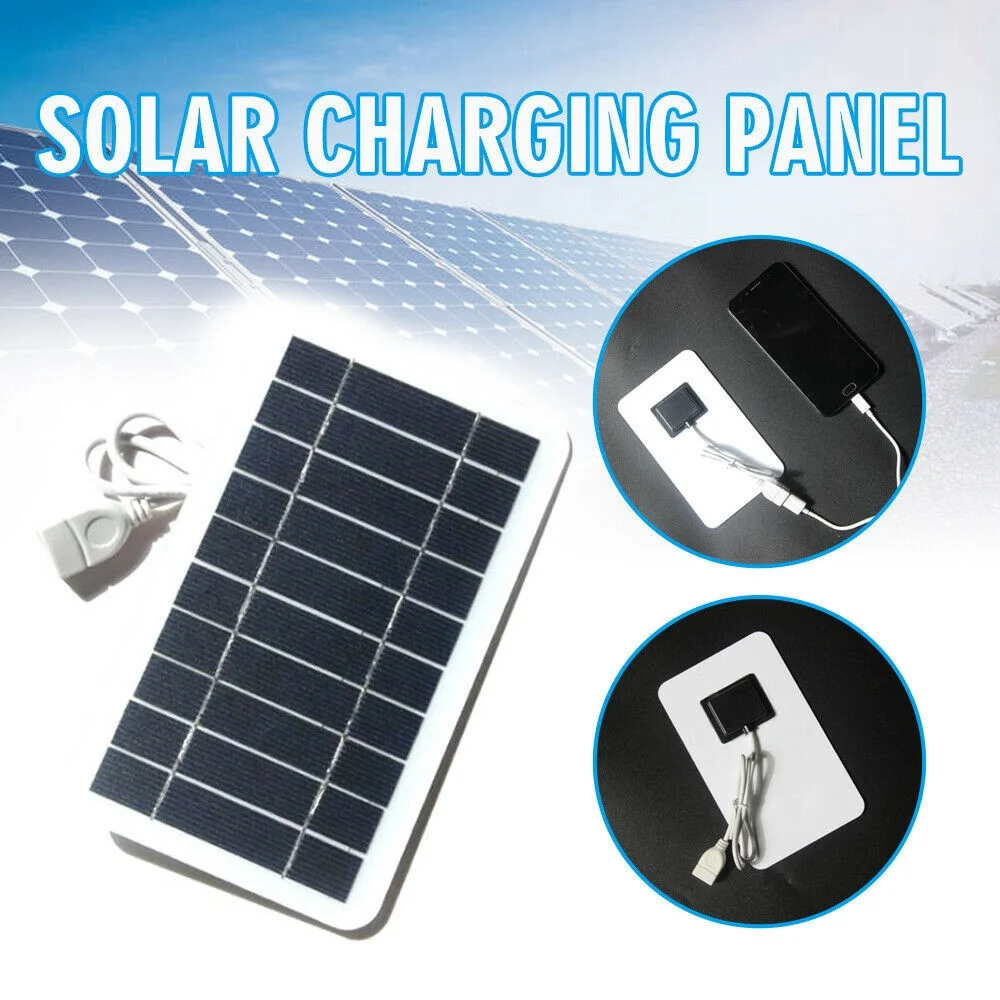 

5W 5V Outdoor Solar Panel Phone Charger Multipurpose USB Port Camping Hiking Battery Charger For Phone Laptop Power Bank