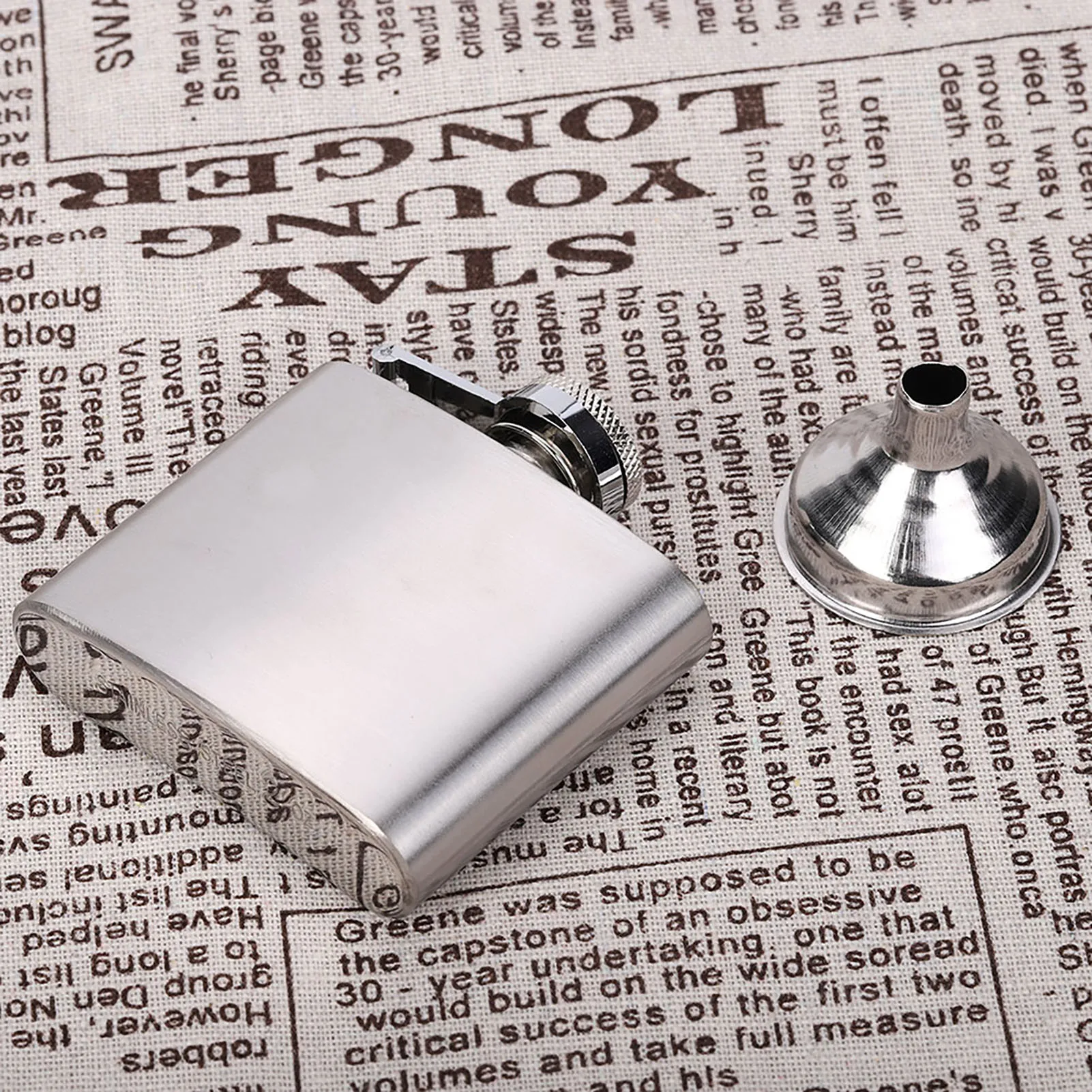 Portable Stainless Steel Wine Whiskey Flask Elegant Alcohol Bottle Cotainer with Funnel Wine Flask Stainless Steel Alcohol Flask