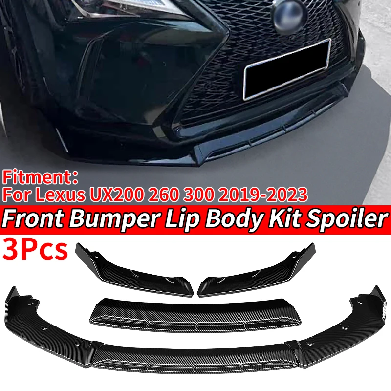 レクサス UX 200 260 300 フロントリップスポイラーLEXUS 黒 Car For Lexus UX200 260 300 2019-2023 2021 Front Bumper Lip