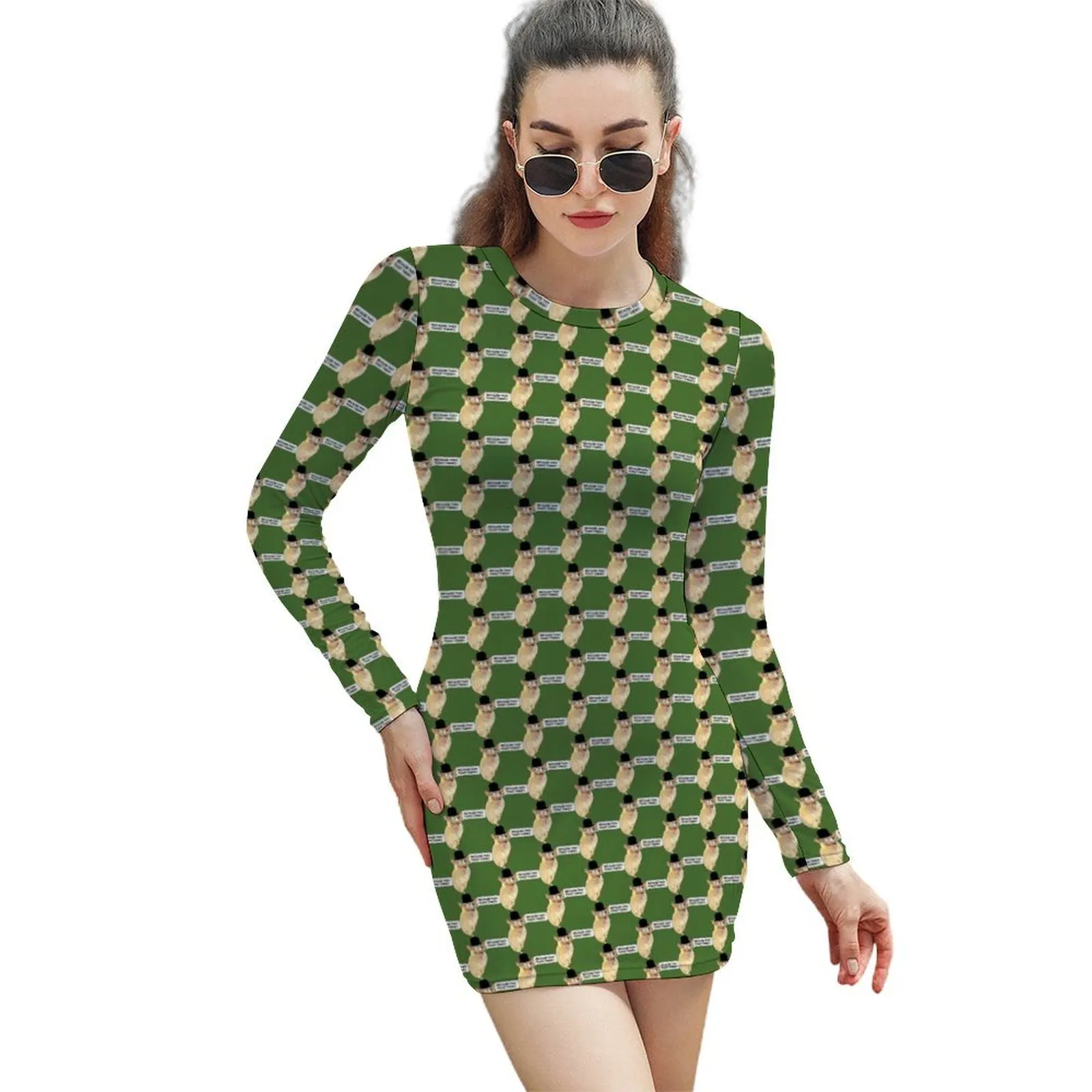 

Quizno's Rat Long-Sleeved Sheath Dress Woman clothes womens clothing Dress for girls
