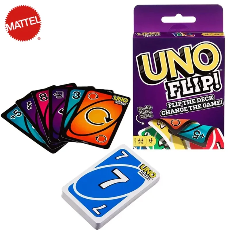 🔥UNO Flip! Card Game NEW Mattel Games Double Sided 2-10 Players 🎁  887961751062