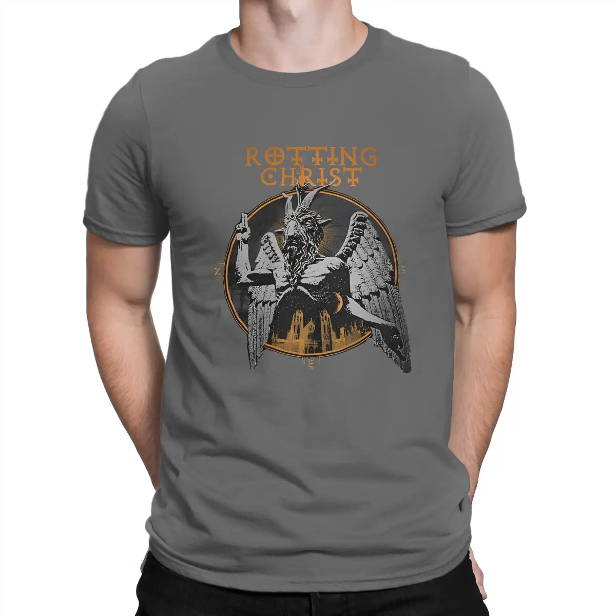 thumbnail image 1 of Camisetas de música rock para hombre, camisetas de algodón con cuello redondo, camisetas de manga corta de Rotting Christ, camisetas de verano, 1 of 7