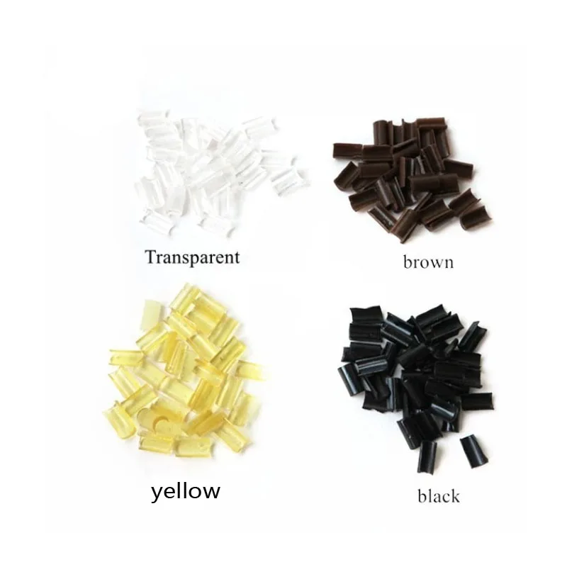 Rebonded Keratin GLue 100pcs Hair Extensions Keratin Bonding Glue Granule Fusion Nail U Tip Rebonds Clear yellowColorblack brown
