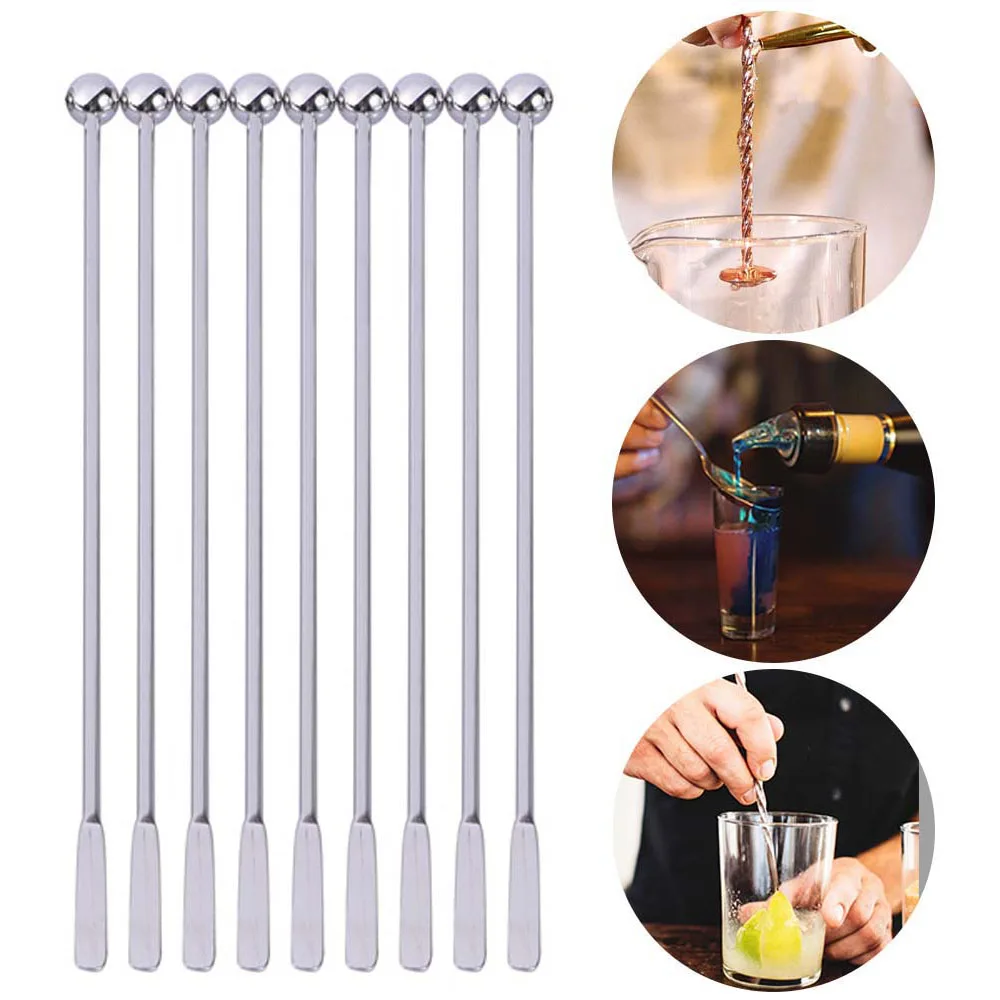 19cm Stainless Steel Creative Mixing Cocktail Stirrers Sticks for Wedding Party Bar Swizzle Drink Mixer Bar Muddler