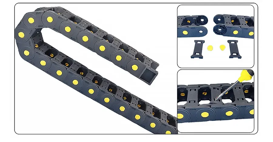 Description Picture 6 of item1pc 35*50 60 75 100 125 150 175 200 Transmission 1000m Cable Drag Chain Wire Carrier End Connectors for CNC Router Machine Cable
