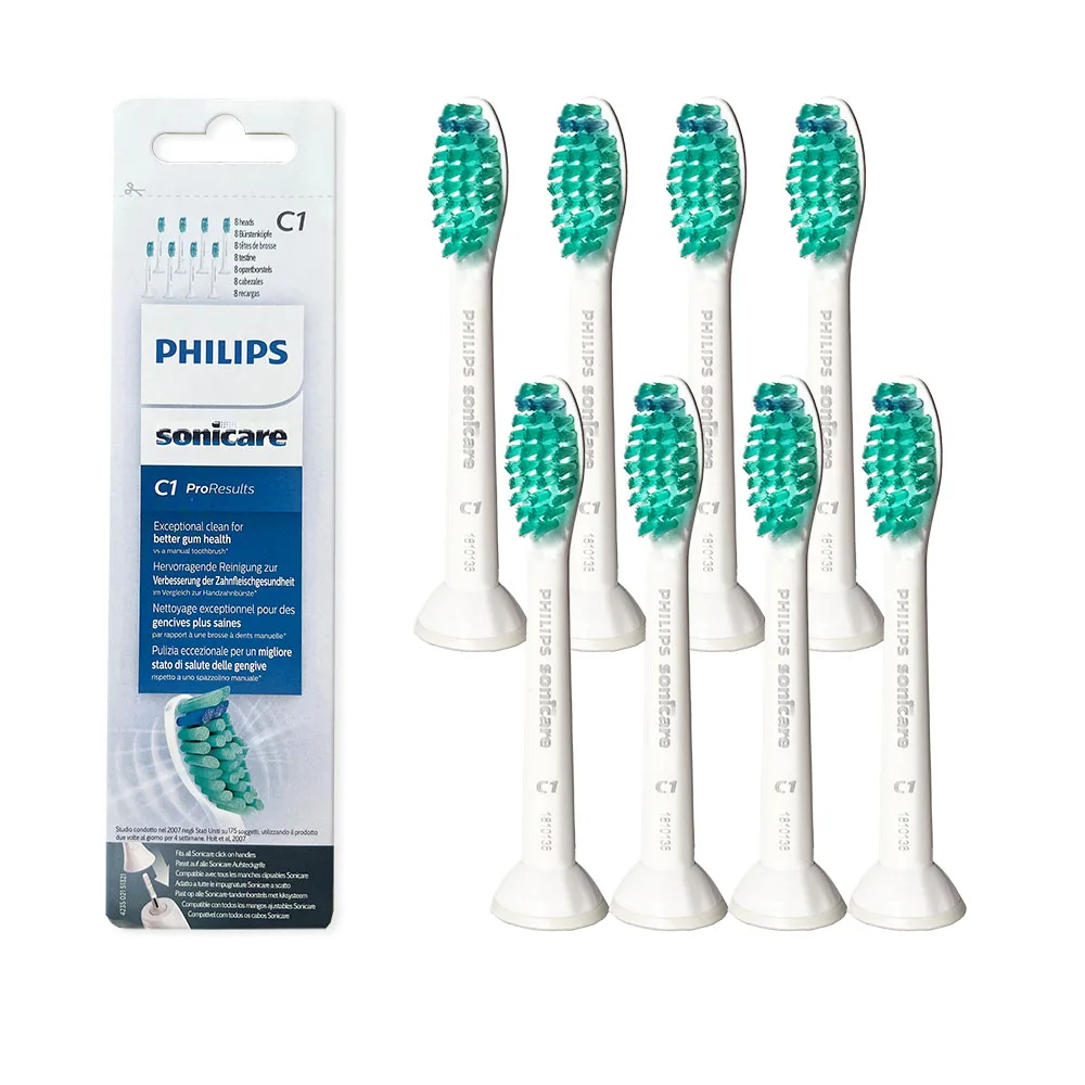 Philips  Sonicare C1 Pro Results Brush Heads, White, Pack of 8 - HX6018/26