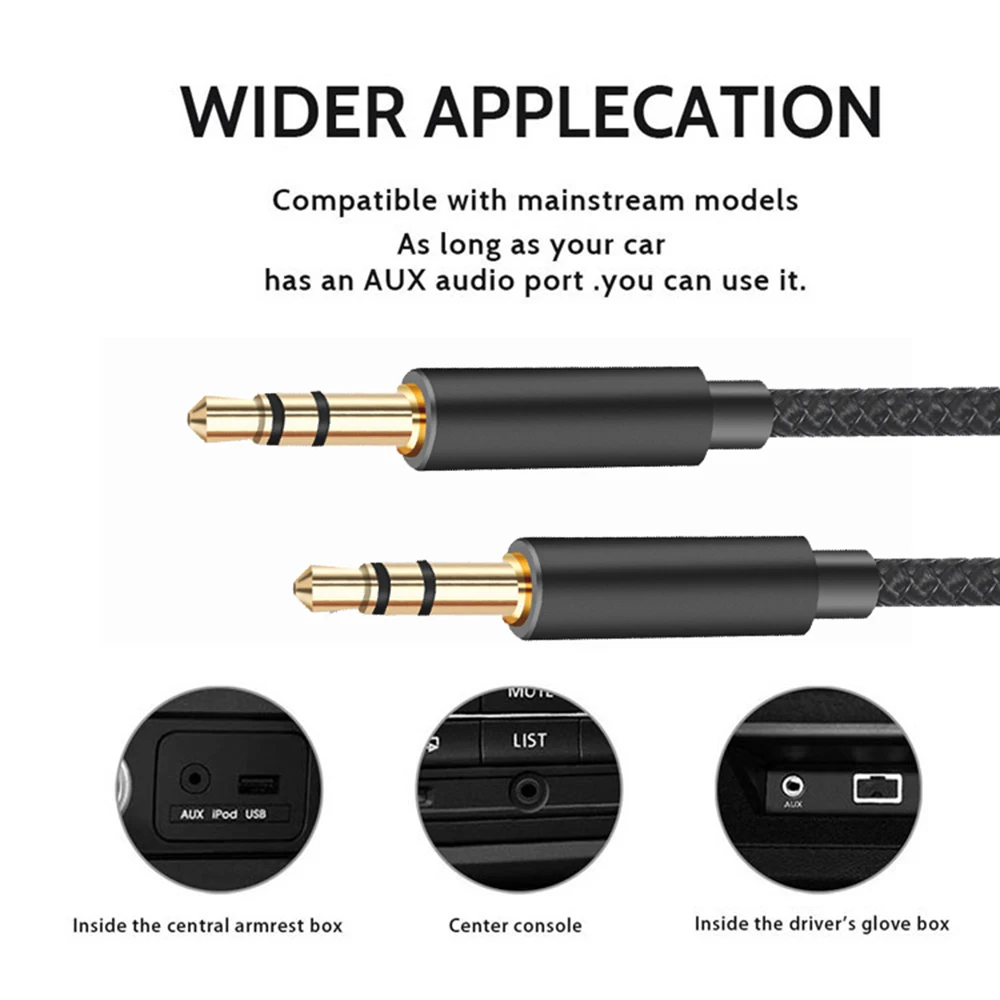Premium 3.5 mm Male-to-Male Aux Audio Cable for Headphones, Speakers, and Cars
