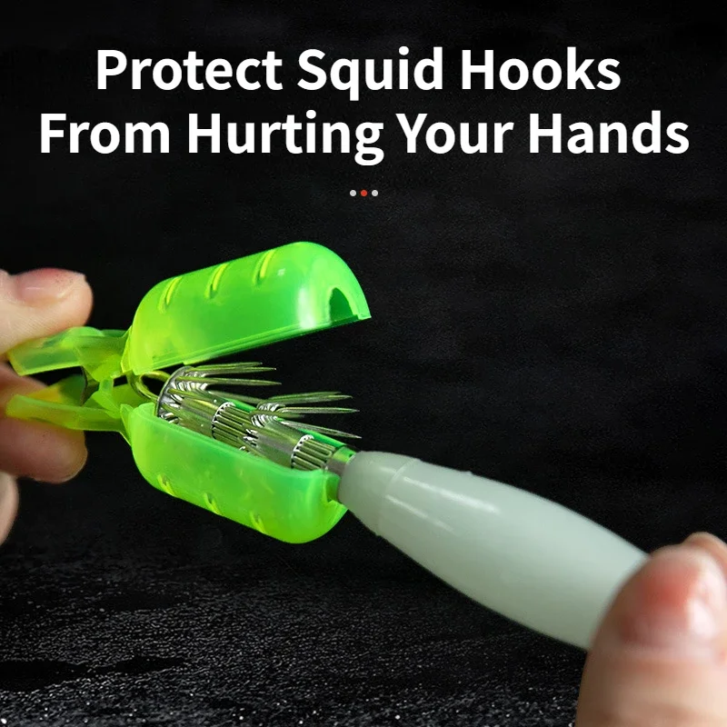 10pcs Squid Needle Protective Sleeve Storage Sleeve Snap-on Tail Hook Sea Fishing Squid Accessories Plastic