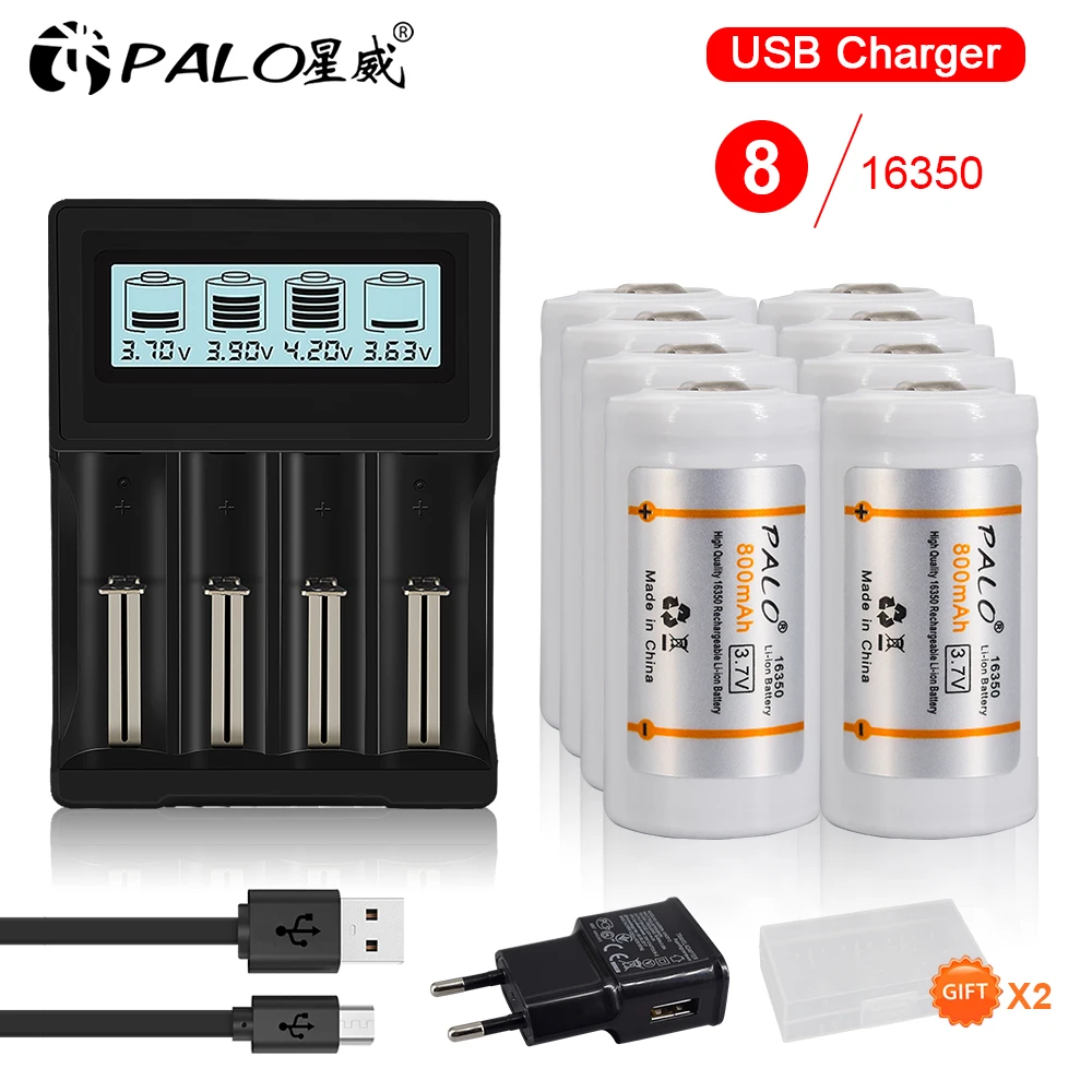 Palo-batterie Lithium Aste, 3.7v, Cr123a, 800mah, Rcr 123, 16340, 16350,  Pour Caméra De Sécurité Arlo L70 - Batteries Rechargeables - AliExpress