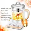 CUKYI 110V/220v health pot Multifunctional electric boiler Cooking pot Fully automatic Thickened glass electric heating kettle 3