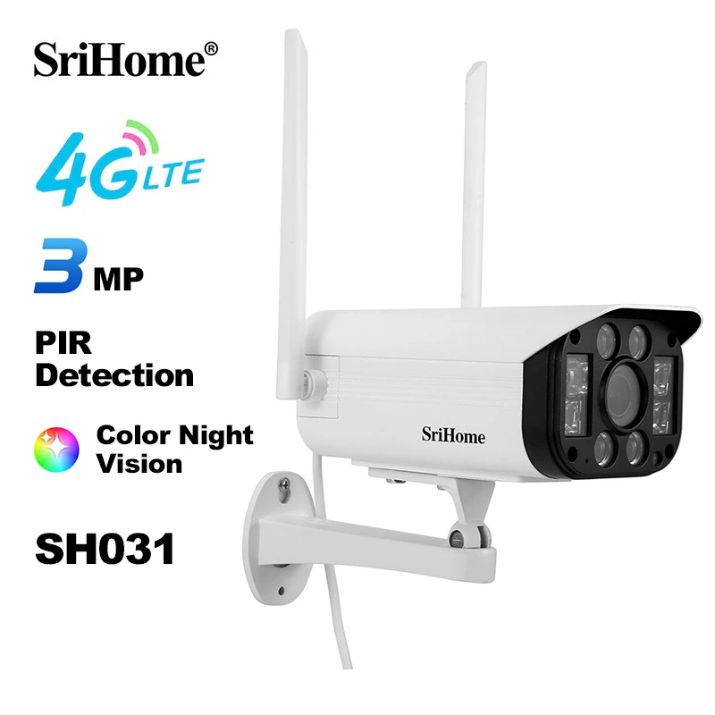 

SriHome Security Monitor Cam Surveillance Camera 4X Digital Zoom Outdoor AI Tracking Wifi IP Camera Night Vision PTZ CCTV