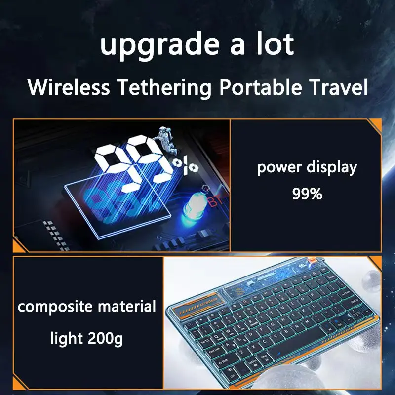 Wireless Bluetooth Illuminated Keyboard Compatible With IPad.