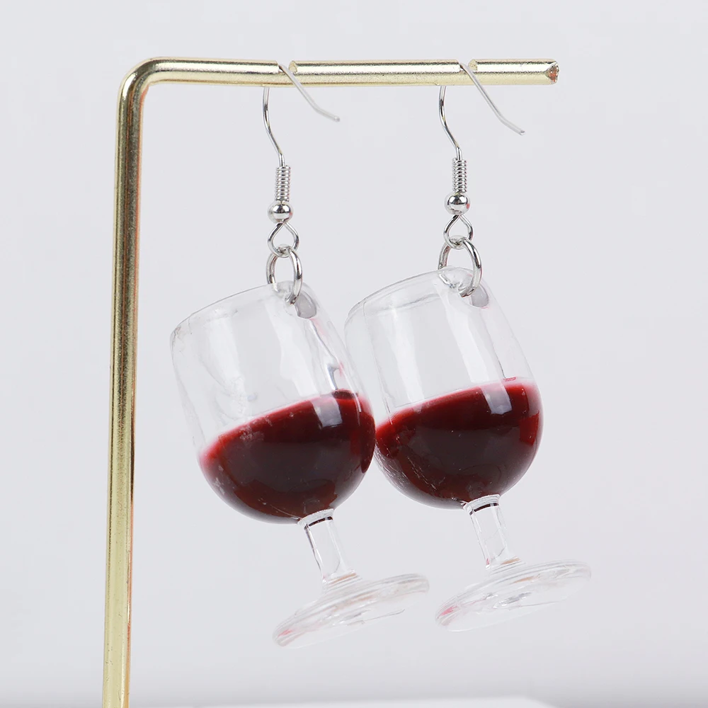 Acrylic Dangle Earring for Women Resin 3D Drink Cup Bottle Drop Earring Funny Creative Jewelry Gifts New Large Red Wine Glasses dangle earrings drop earrings acrylic earrings