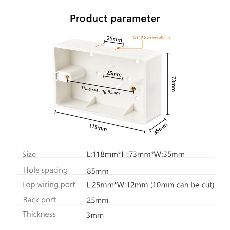 US Mexico Standard 118 Type Surface Mounted Switch Box General Bottom Box Thickened Material General Two-bit Junction Box,switch box,wall socket box,wall switch socket repairer,electrical box repairer,wall socket repairer