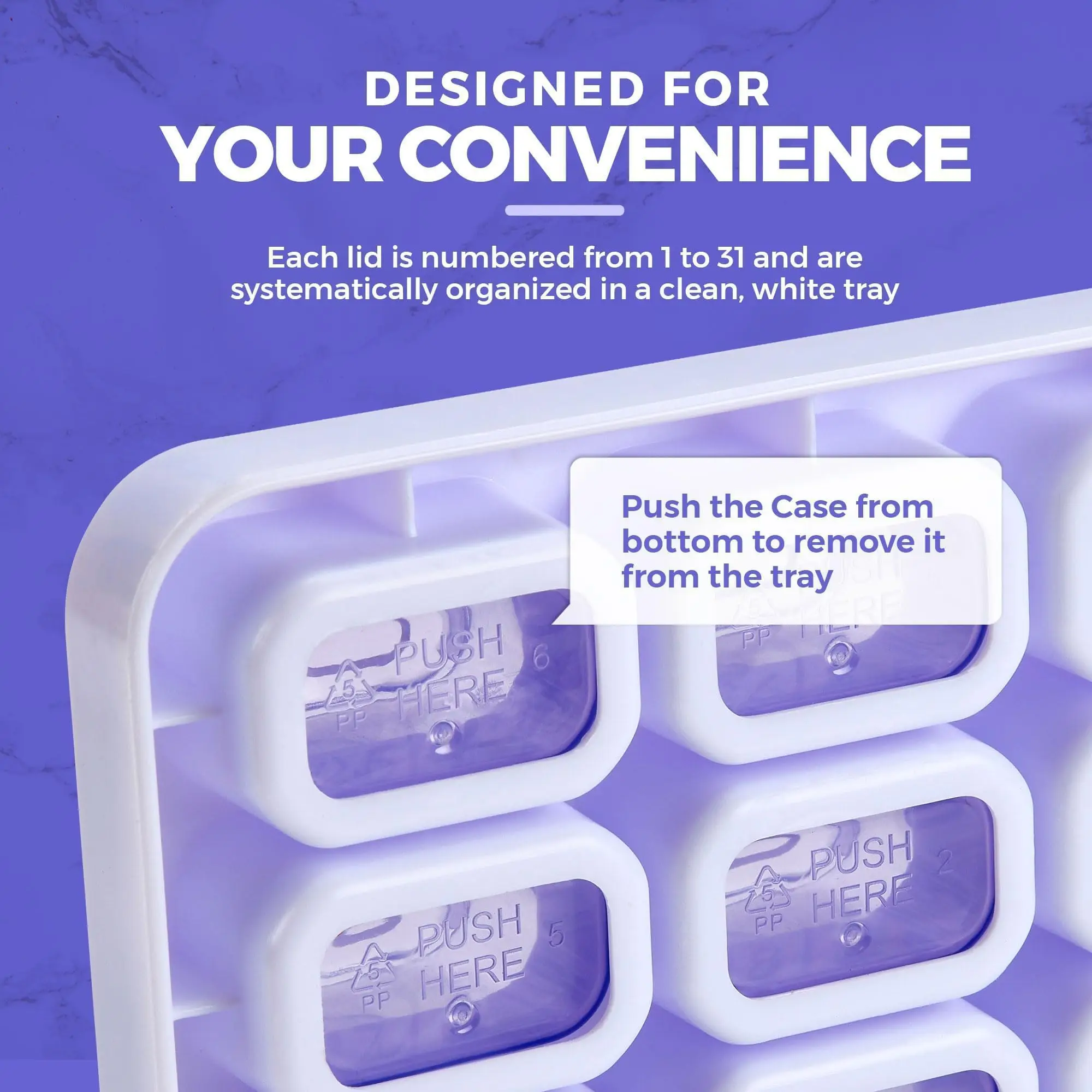 UNTIOR Dispenser Container Box Holder Organizer Weekly 31 Grids Monthly Pill Box Removable Keyboard Shape Medicine Pill Case