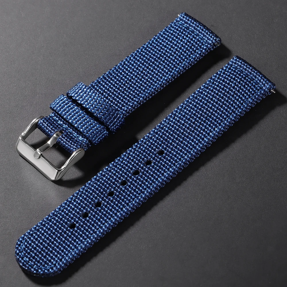 Nylon Canvas Woven Soft Watch Band - Sport & Military Style Wristband