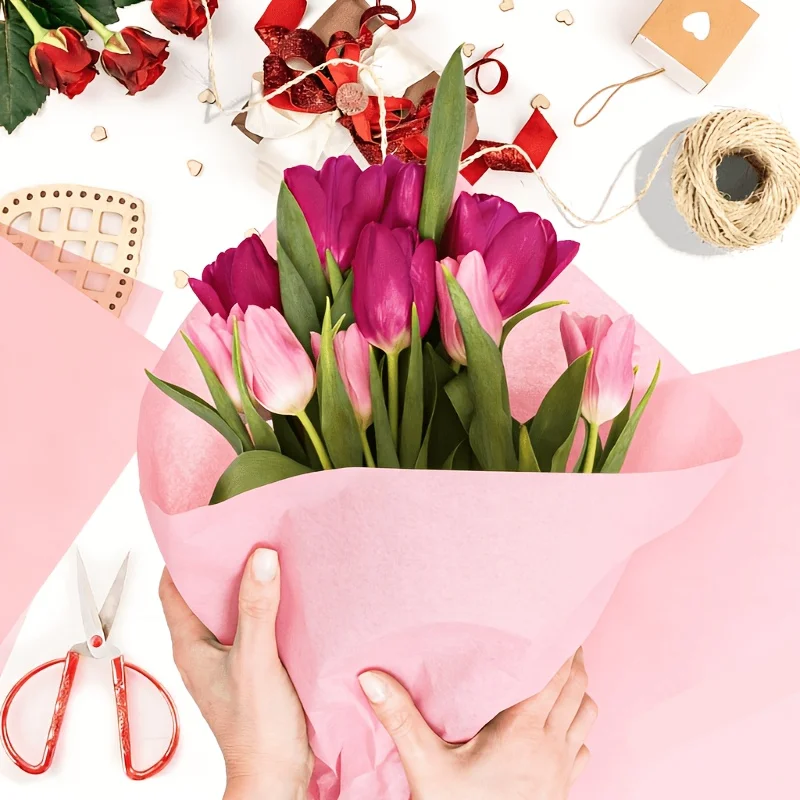 30cm 핑크 크라프트 종이, 선물 포장, 꽃다발, 결혼식, 생일, DIY 공예 및 어머니의 날 같은 특별한 날들을 위한