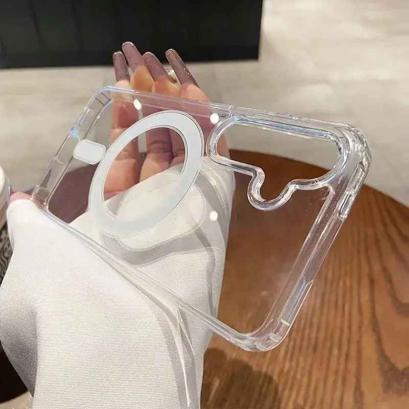 Luxury Shockproof Magnetic Clear Acrylic Case with Magsafe Compatibility