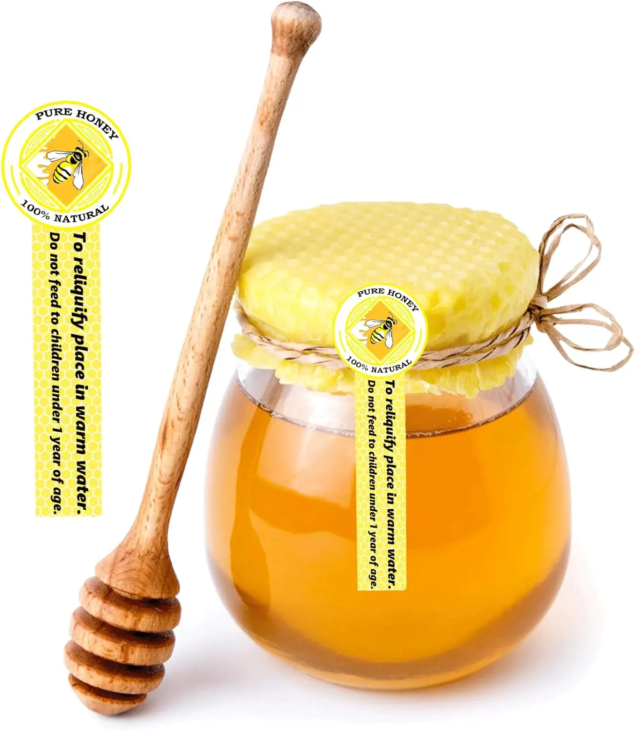 Tamper Proof Honey Stickers Tamper Evident Seals Labels for Jars Bottle 500Pcs 1x3.5inch