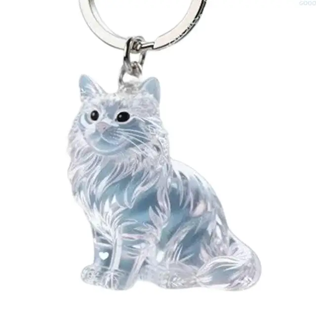 23GA Kitten-Shaped Pet Hair Storage Pendant Portable Kitten Hair Collector for Bag 2