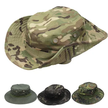 Cappello da pescatore regolabile per esterno Cappello Boonie mimetico Pescatore Airsoft Caccia Escursionismo Arrampicata Cappello da campeggio