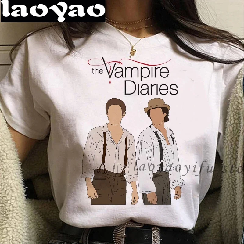 Funny The Vampire Diaries Tshirt Graphic Tee Women Men Couple Ulzzang