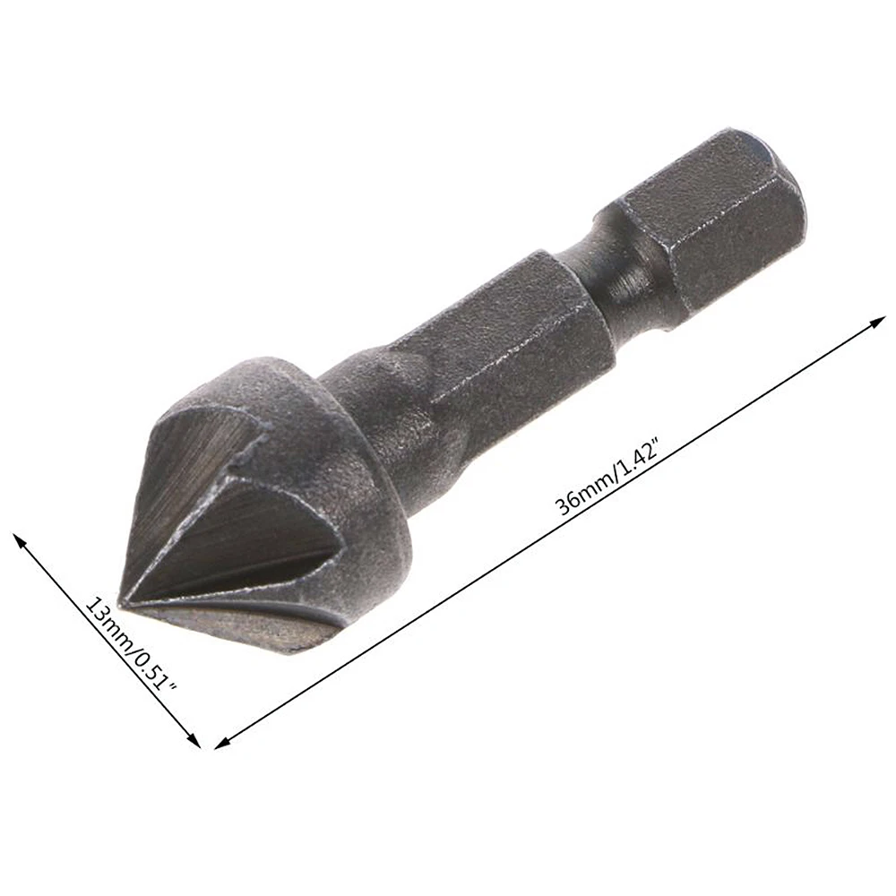 Countersink Drill Bit 6 Flute 90 Degree Point Angle Chamfer Cutting Woodworking Tool