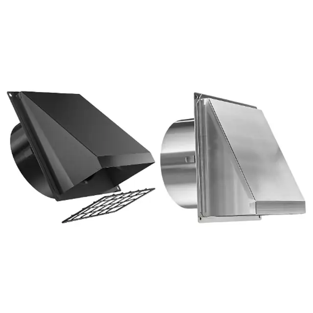 ฝาครอบช่องระบายอากาศเครื่องเป่า กลางแจ้ง อเนกประสงค์ ทนฝนและแดด ติดตั้งง่าย เปลี่ยนป้องกัน ฝาครอบช่องระบายอากาศติดผนัง สแตนเลส 1