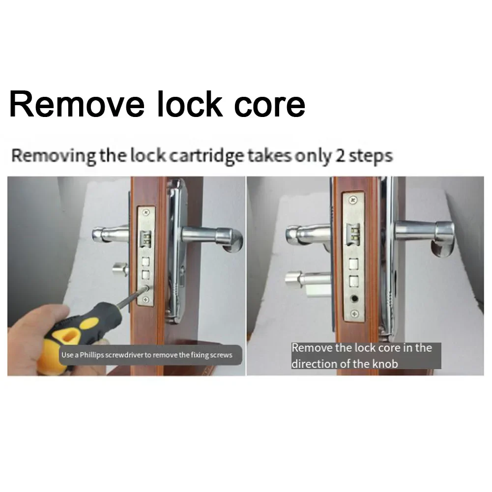 Door Lock Cylinder Universal Lock Cylinder Security Lock Core Door Cylinder Interior Bedroom Living Handle Brass 3 Keys 70mm*29mm