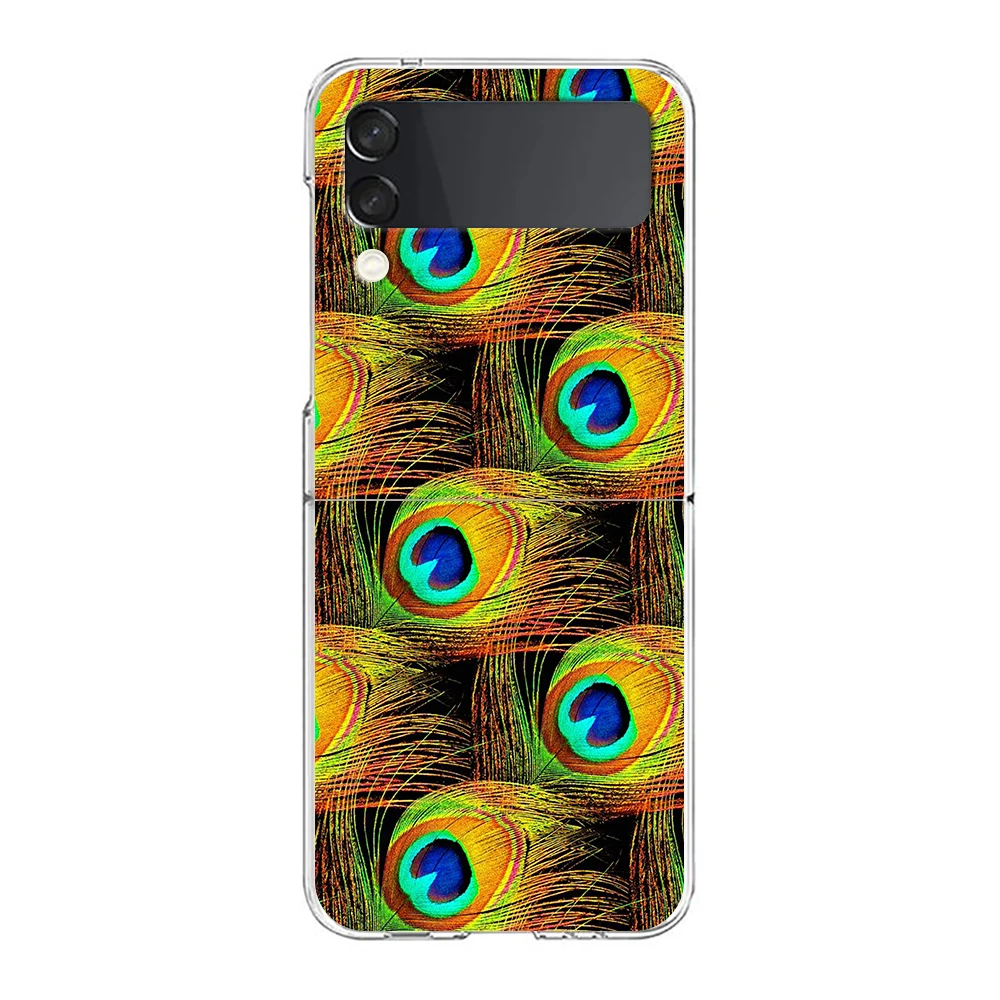 Peacock Feathers Transparent Shockproof Phone Case – Foldable Design