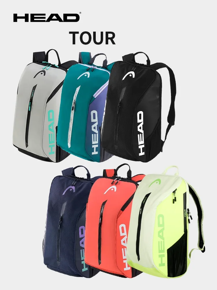 25L Original HEAD Tour Series Tennis Bag Backpack Large Capacity Sport Bag Tennis Racket Tenis Raqueteira Padel Bag Racquet Bag