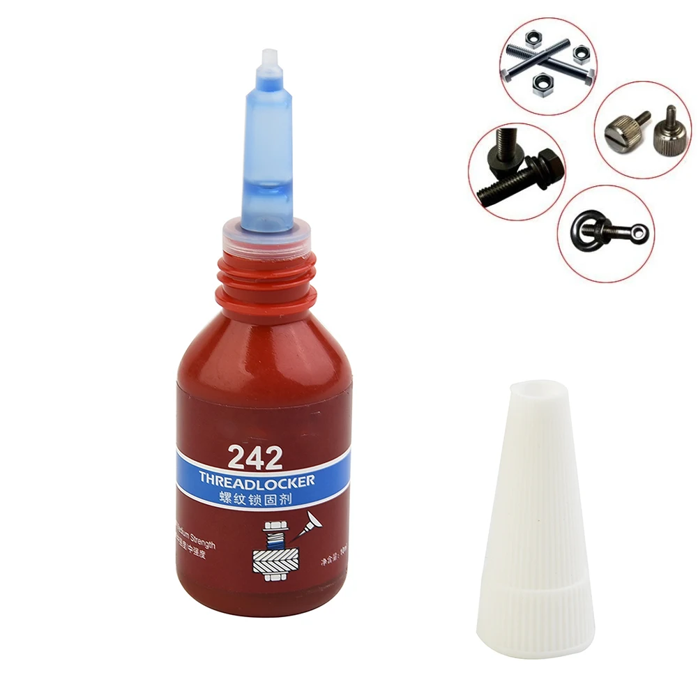 10ml 242 Threadlocker Blue Anti-loose Seal Thread Lock Adhesive Anaerobic Glue Universal Metal Medium Strength Curing Glue