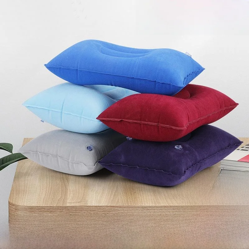 풍선형 여행 베개 휴대용 접이식 성인 야외 캠핑 어린이용 소형 베개 요추 지지 쿠션