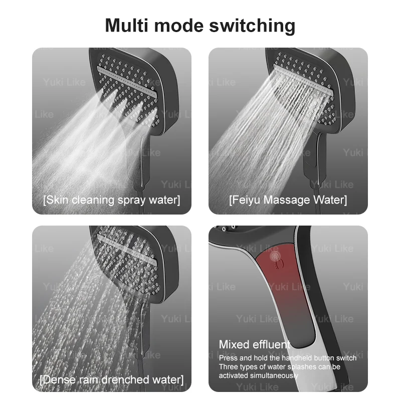 Digital Smart Grey Shower Set Bathroom Home Use Shower System Rainfall Sprayer Pressurised Bathing Apartment Head Shower 3