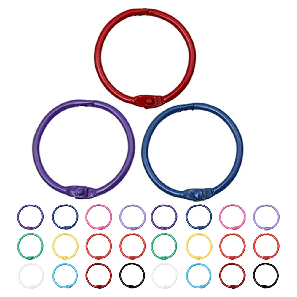 Key Chain Pendant Book Accessories Colored Opening Ring Metal Binder Rings