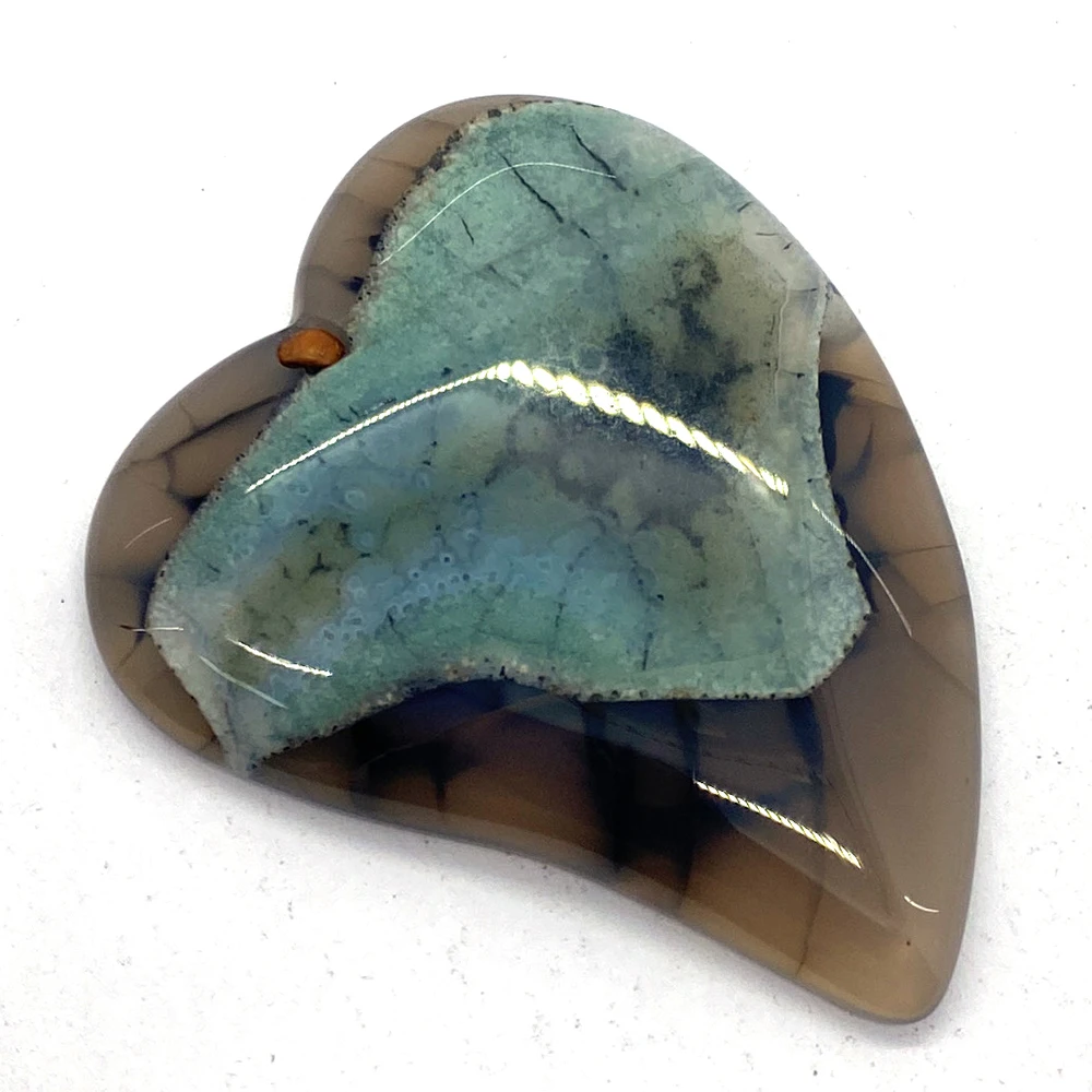 5pcs/pack Natural Onyx Charm Blue Sea Pattern Agate Pendant Hole Color Sliced Quartz DIY Jewelry Necklace Earring Accessories