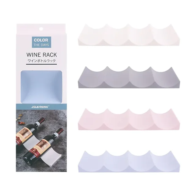 1PCWine Rack Portabottiglie impilabile da appoggio Portabottiglie per vino Portabottiglie per vino Organizzatore per dispensa Armadietto Frigorifero Casa 2