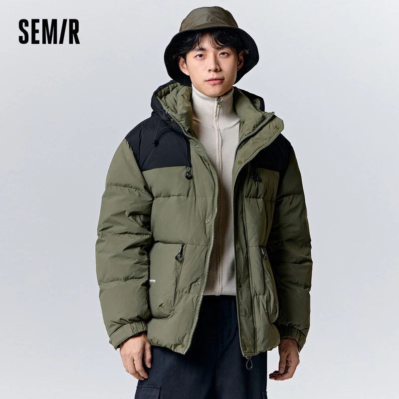 Down Jacket Mens Jacket Semir Winter Hooded Loose Daily Commuting Casual
