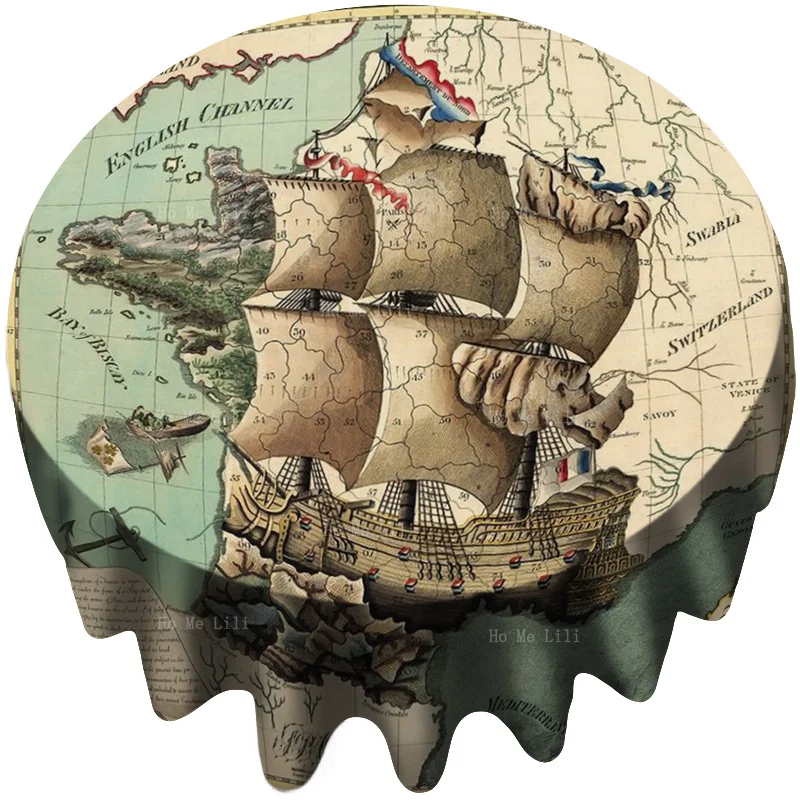 

Map Of The Ancient Seafaring World Pirate Treasure Chart Tablecloth By Ho Me Lili For Tabletop Decor